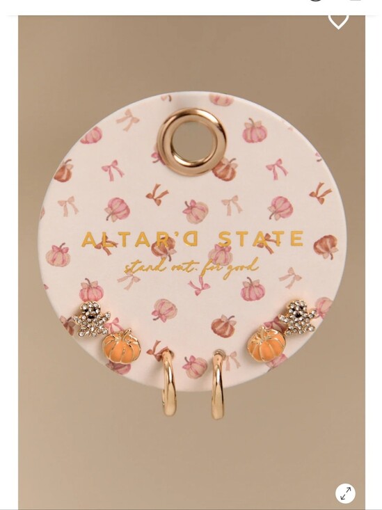 Altar'd State Jewelry - Altar'd State Spooky & Sweet Earring Set Pumpkins Ghosts Hoops